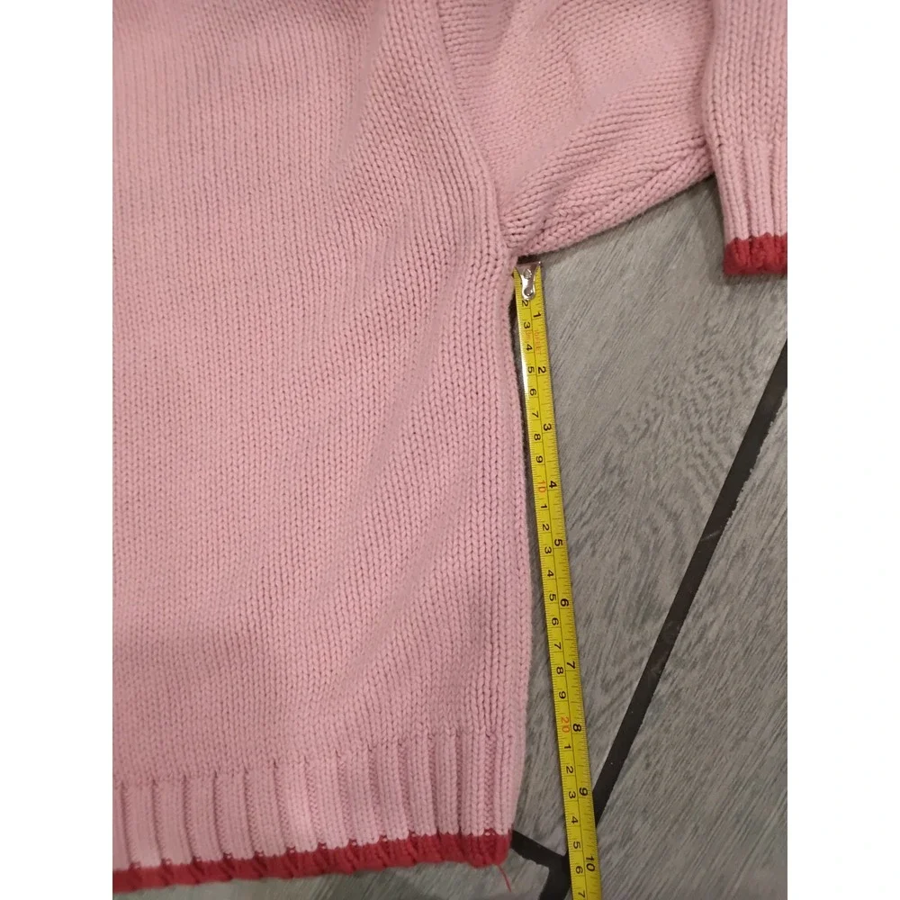 Sincerely Jules Dump Him Pink Red Graphic Knit Sweater Top ST21816 Womens Medium - Picture 7 of 7